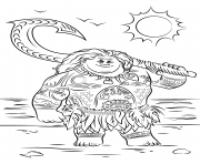 Printable maui from moana disney  coloring pages